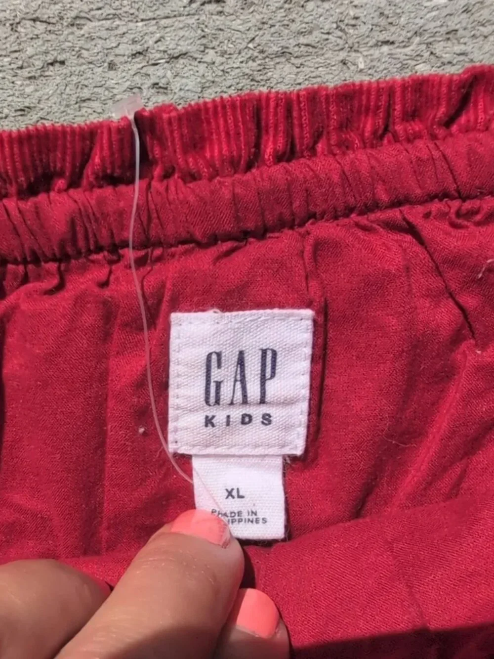 Gap Kids Smocked Corduroy Long Sleeve Dress | Girls Red Dress